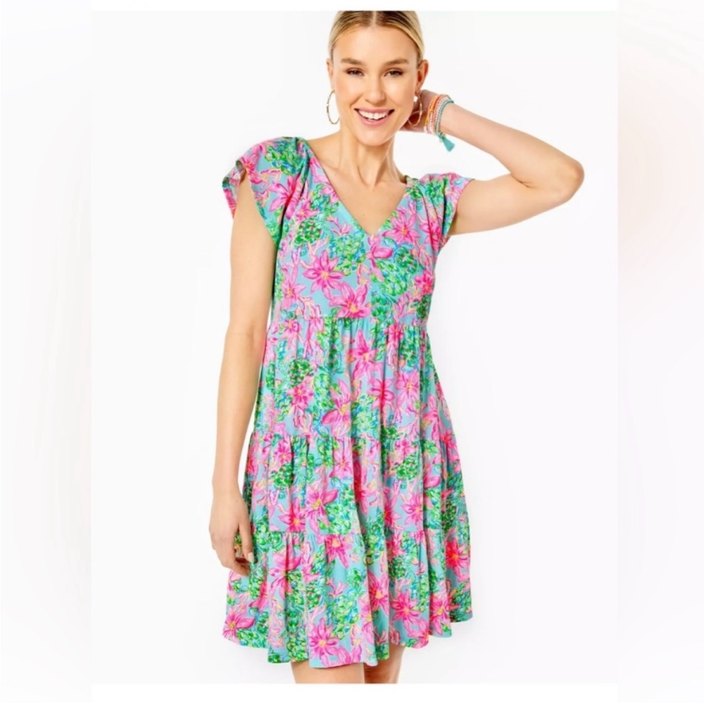 Lilly Pulitzer Kawai Swing Dress in Surf Blue Pattern